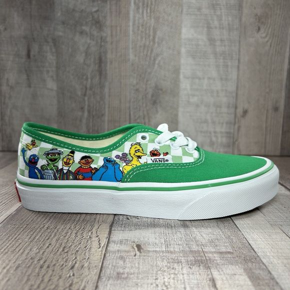 Vans X Sesame Street Authentic Boys Little Kids Pre School Shoes Green Size 3Y - Picture 12 of 16